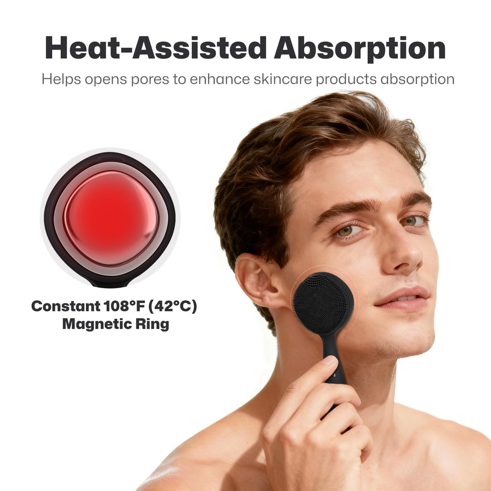 PRITECH facial cleansing brush t-zone-bristles targets nose and chin for deep clean