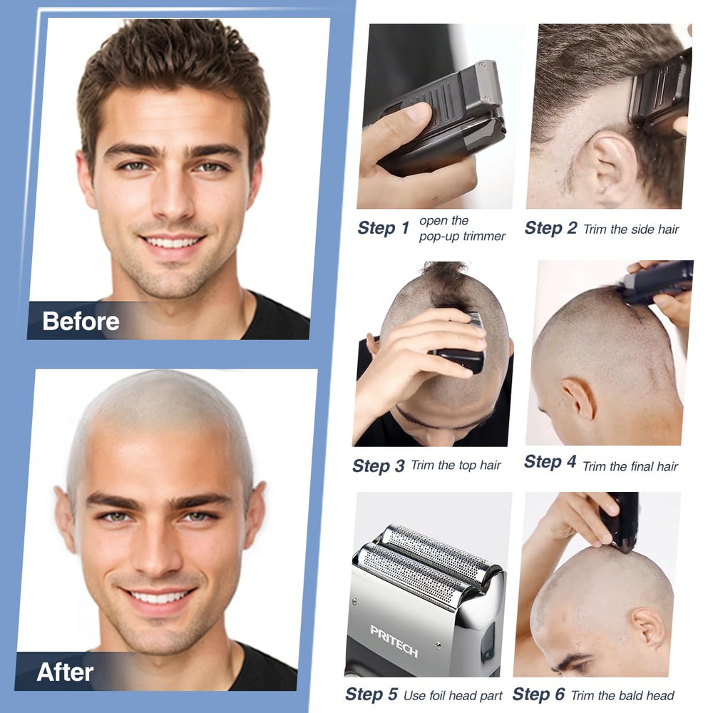 PRITECH popup-trimmer close-up enables quick styling on the go.