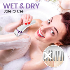 PRITECH razor shows wet and dry use suitability with washable head