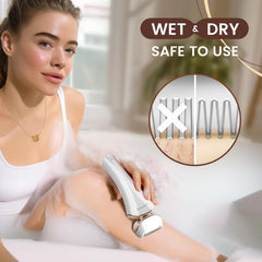 PRITECH women's shaver blades types close-up shows versatile grooming.