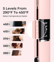 PRITECH flat iron LCD display shows precise temperature for tailored styling sessions