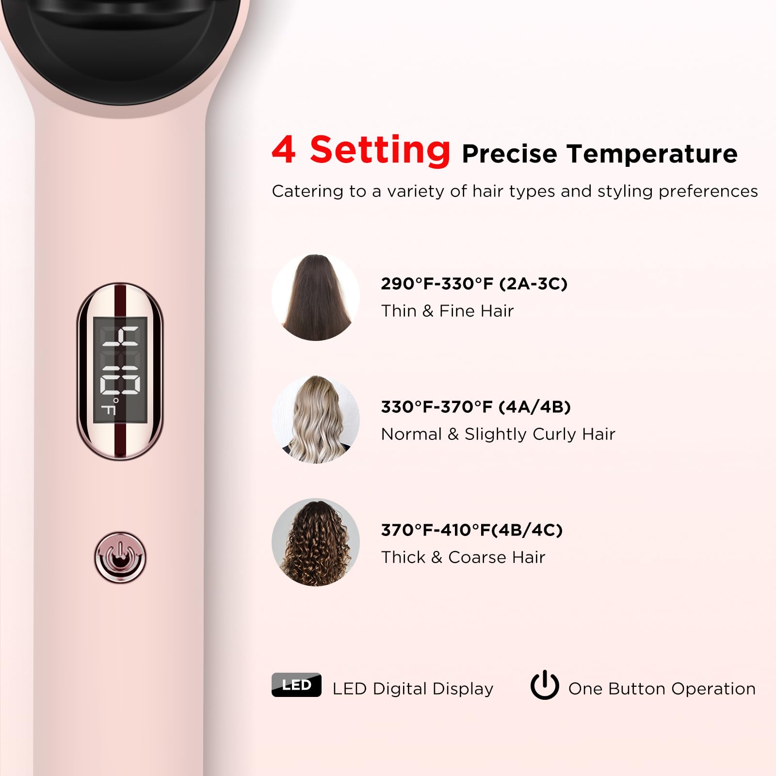 Prizm hair straightener brush anti-scald surface demonstrates safe styling
