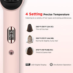 Prizm hair straightener brush anti-scald surface demonstrates safe styling