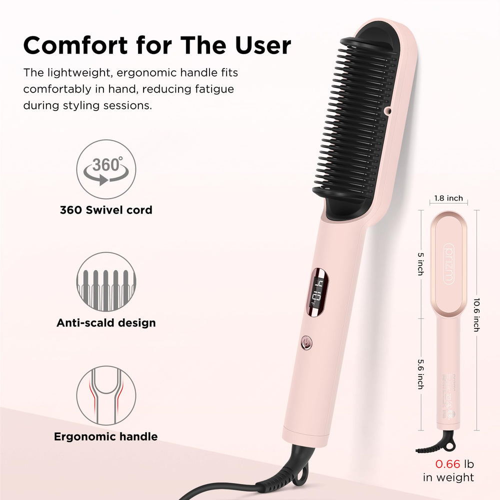 Prizm hair straightener brush packaging indicates gift-ready presentation
