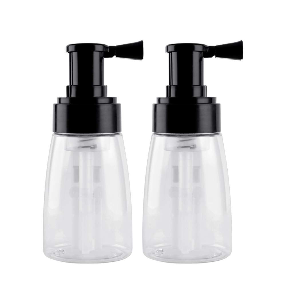 Pro Barber powder spray bottle front view shows dual 140 ml dispensers for easy refills.