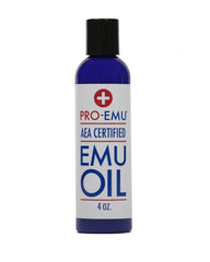 Pro Emu Oil 4 oz bottle for natural hydration of face, skin, and hair.