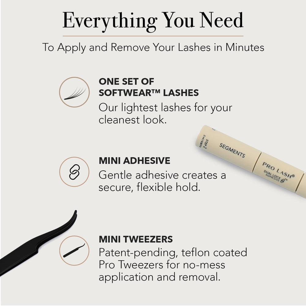 Pro Lash Classic No. 01 Black lashes for a natural, elegant enhancement.