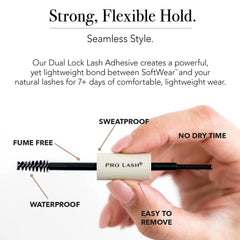 Pro Lash Dual Lock Adhesive demonstrates waterproof, sweatproof performance on lashes