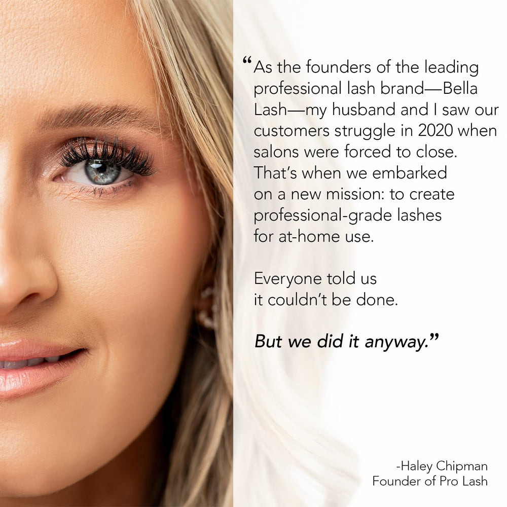 Pro Lash application steps demonstrating the three-step lash method.