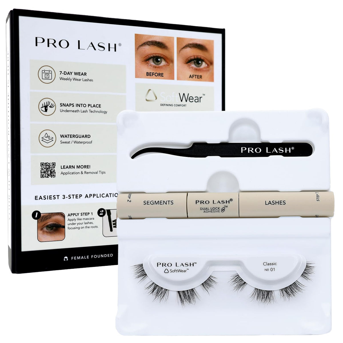 Pro Lash SoftWear Mini Lash Clusters Kit box with compact, lightweight lashes for everyday wear.