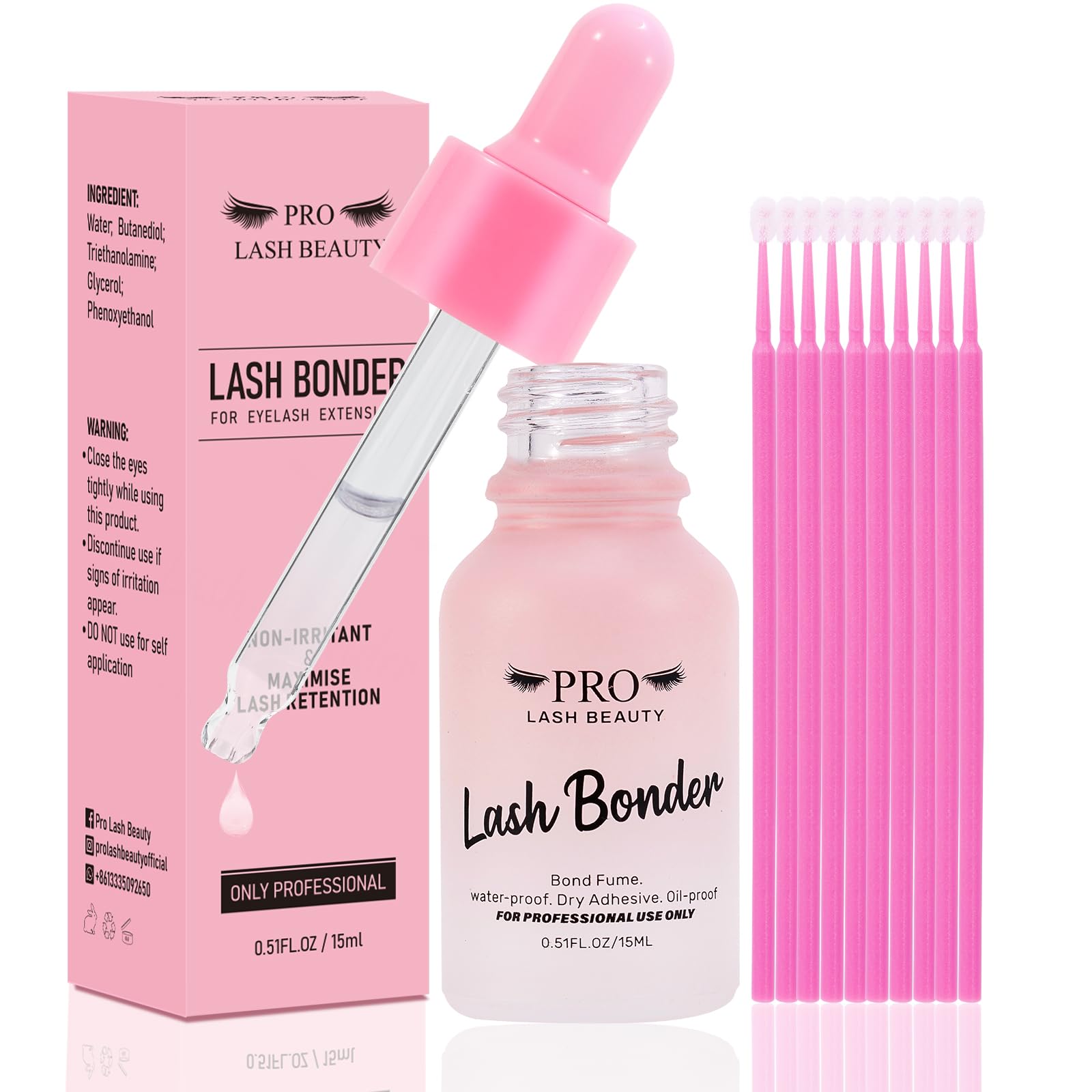 PRO LASHBEAUTY 15ml bonder bottle for quick seal and longer lash wear
