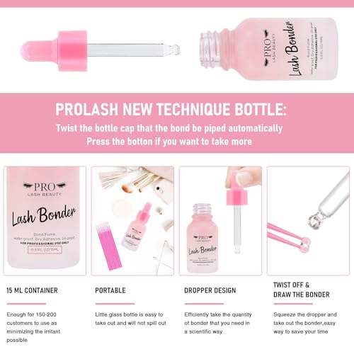 PRO LASHBEAUTY dose-control dropper design minimizes mess