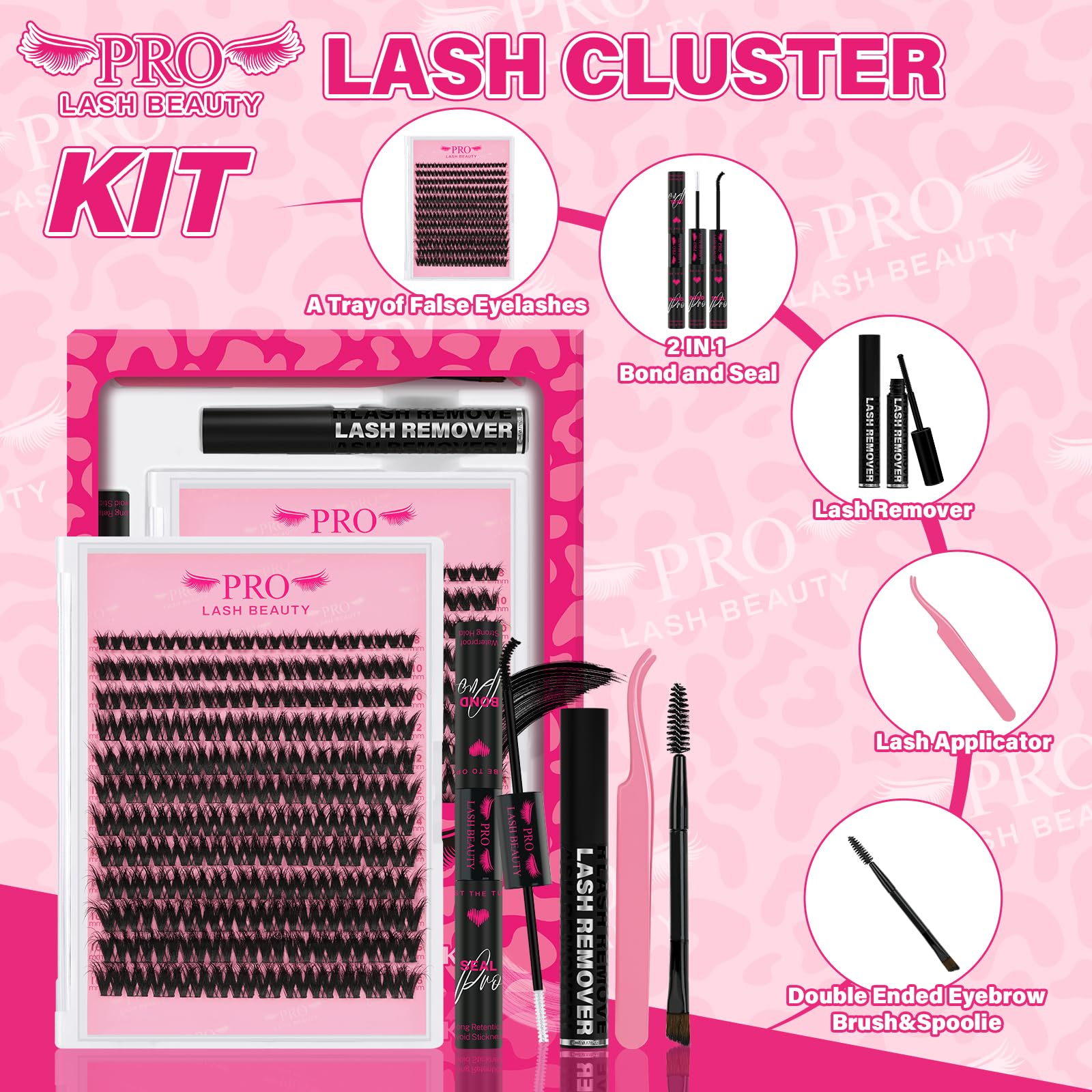 PRO LASHBEAUTY lash bond and seal included for durable hold