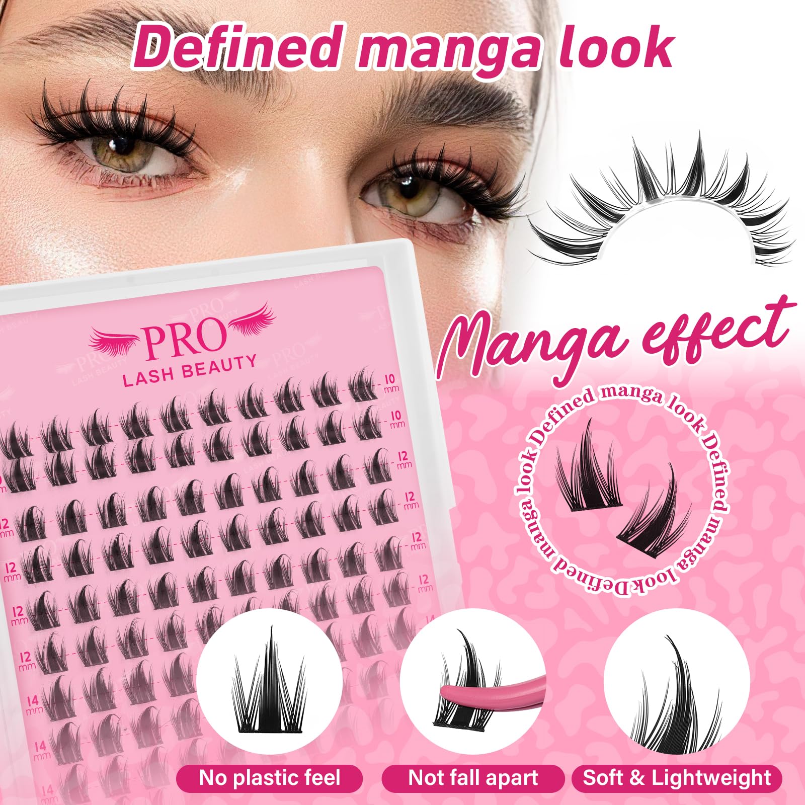 PRO LASHBEAUTY manga lash applicator in use for precise, beginner-friendly lash application.