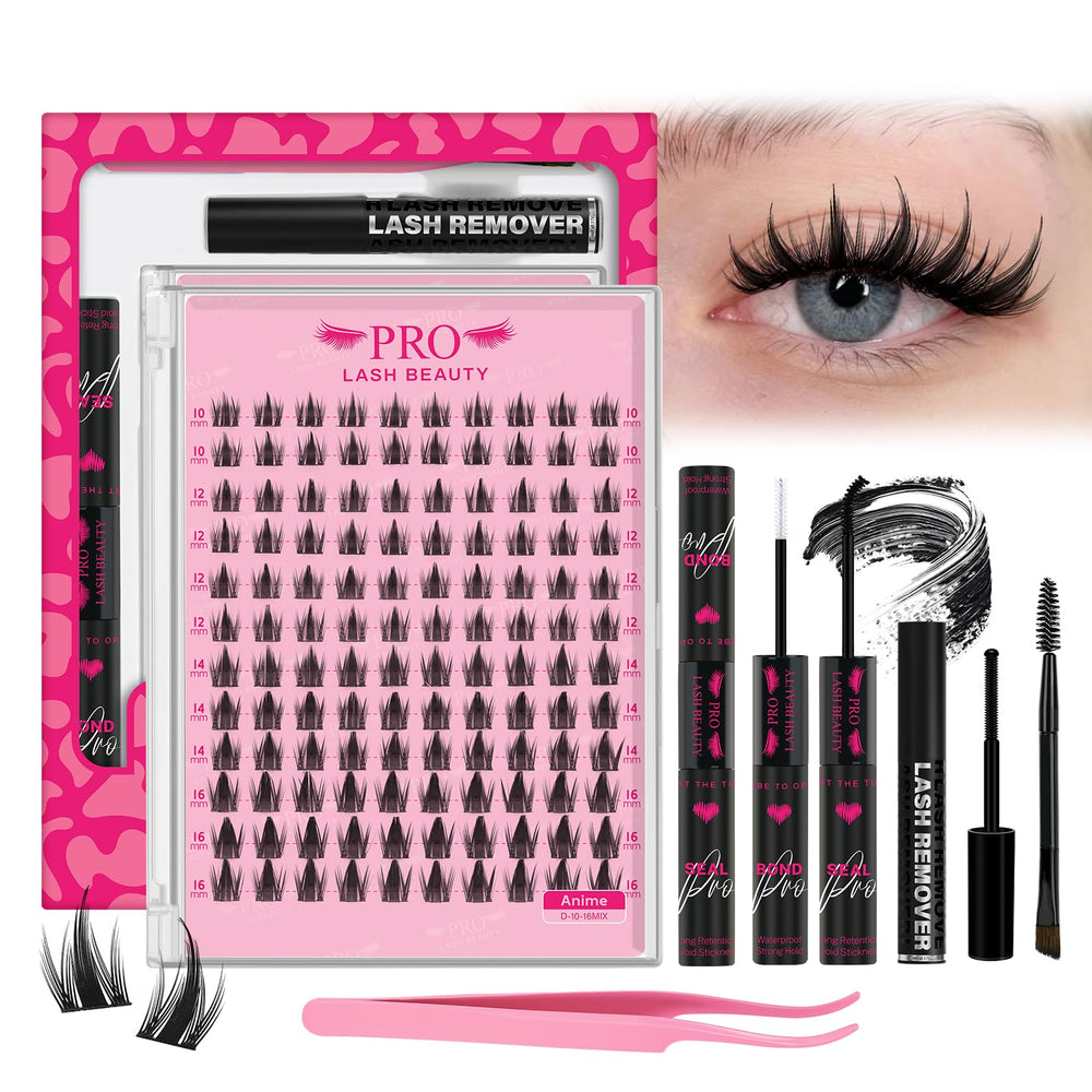 PRO LASHBEAUTY manga lash clusters tray close-up for customizable looks.