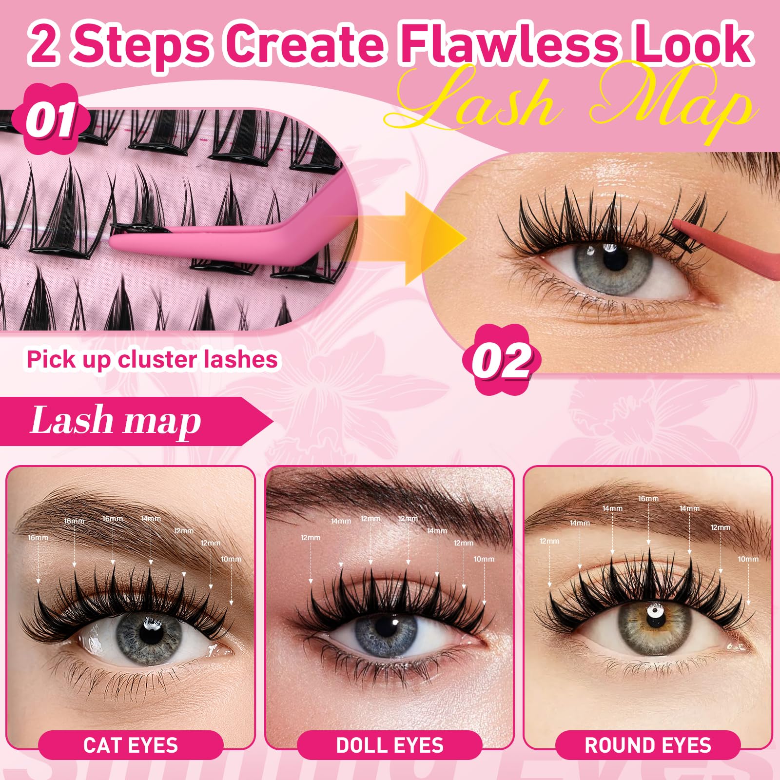 PRO LASHBEAUTY reusable clusters support versatile length combinations for styles.