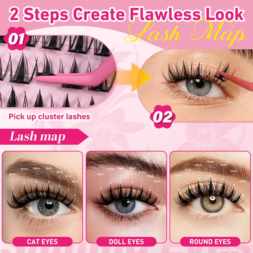 PRO LASHBEAUTY reusable clusters support versatile length combinations for styles.