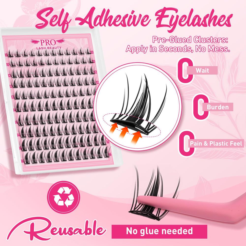 PRO LASHBEAUTY self-adhesive lash tray enables fast, glue-free eye enhancement.