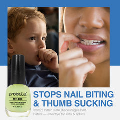 Probelle Anti-Bite for kids 3+ demonstrates a family-friendly habit-deterrent.