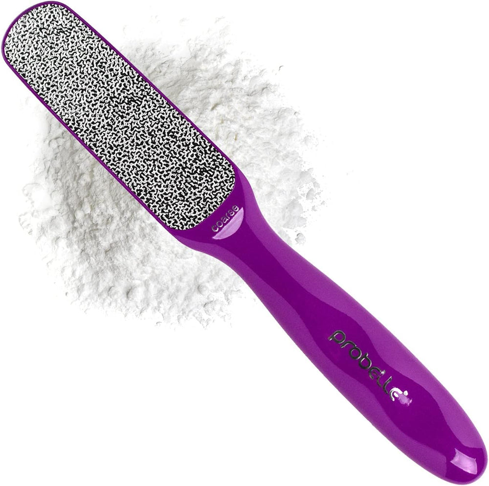 Probelle double-sided foot file with coarse side for fast callus reduction.
