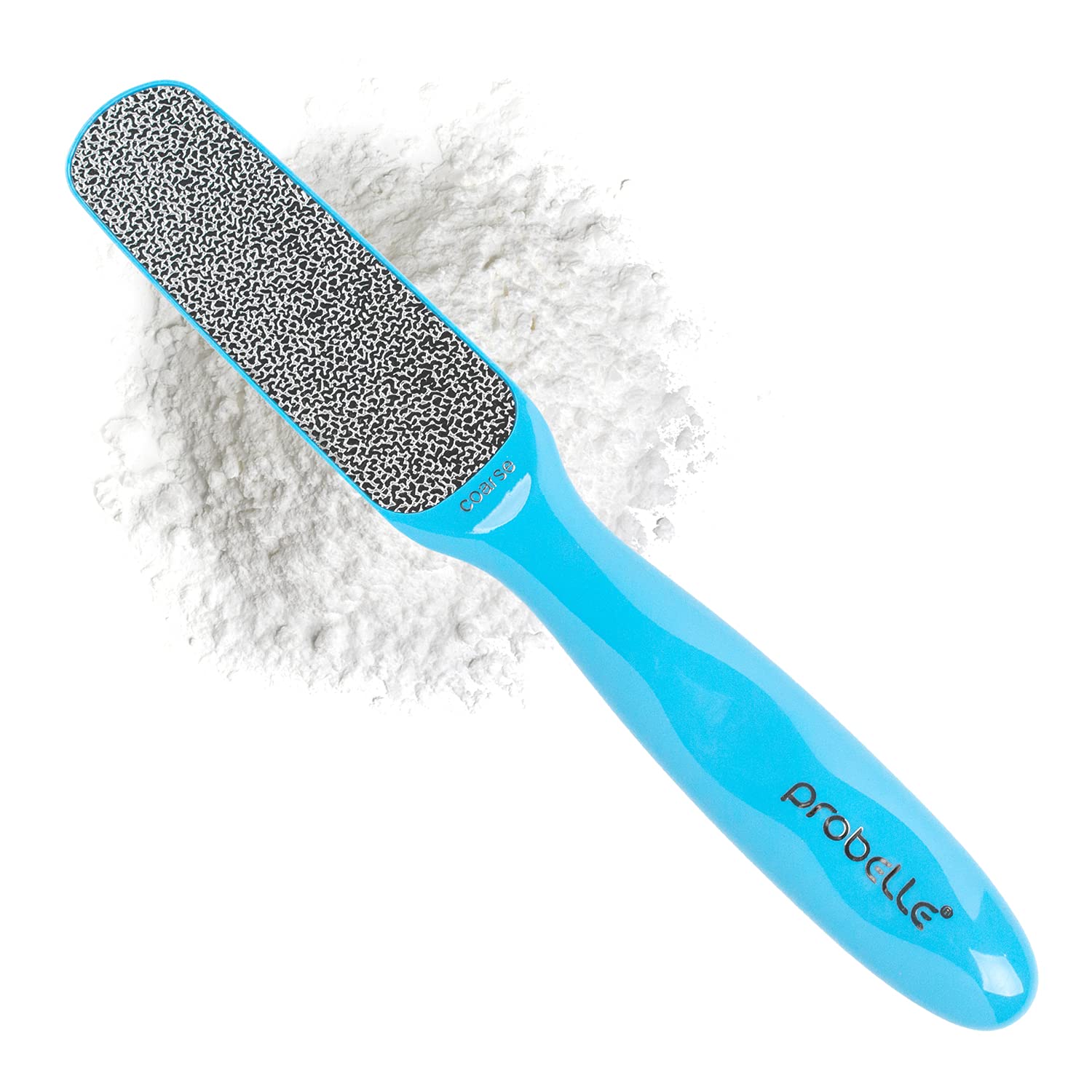 Probelle double-sided nickel foot file with coarse side for rapid callus reduction and smoother skin