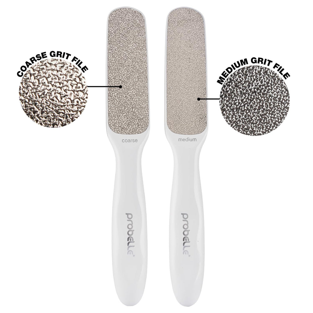 Probelle foot file medium side for smoother finish.