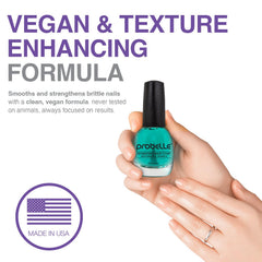 Probelle Hydrating Base Coat on clean dry nails ready for color with glow