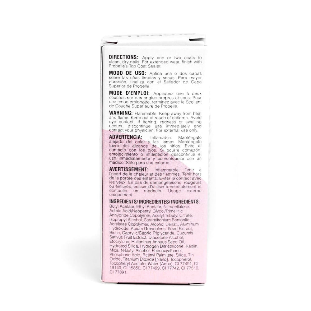 Probelle top coat sealer image indicating extended wear and milky finish