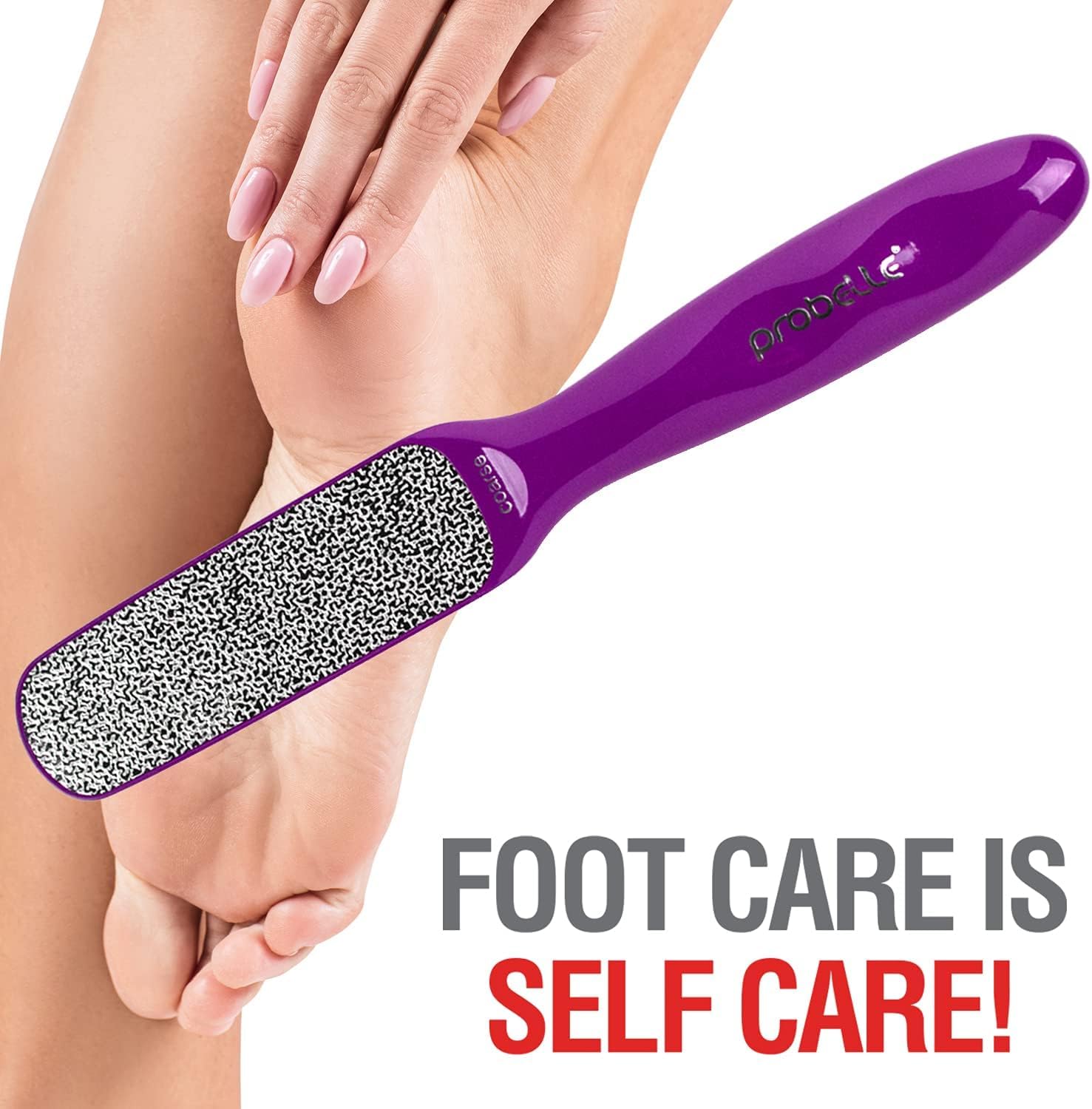 Probelle foot file in action to illustrate controlled filing technique.