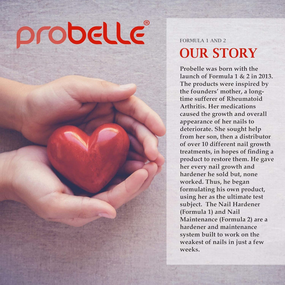 Probelle Nail Hardener Formula 1 formaldehyde-free packaging highlights safety.