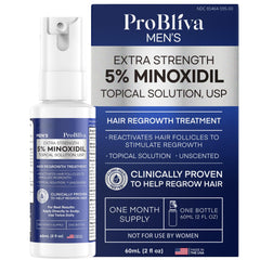 ProBliva 5% Minoxidil spray bottle for daily hair growth support.