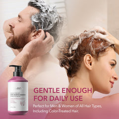 ProBliva Onion Rosemary Shampoo label closeup shows biotin and sulfate-free formula