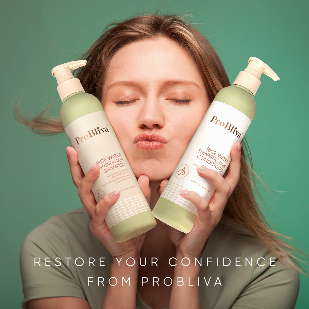 ProBliva Rice Water Conditioner bottle front for detangling and shine
