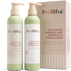ProBliva Rice Water Shampoo bottle front showing thinning hair support