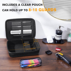ProCase hard barber case open view reveals organized interior and space for guards.