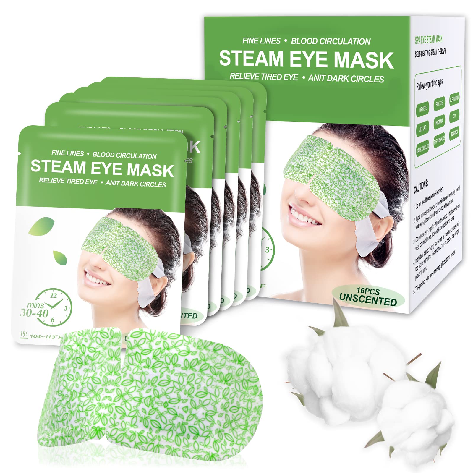 ProCIV 16-pack steam eye masks ready for daily use to soothe fatigue.