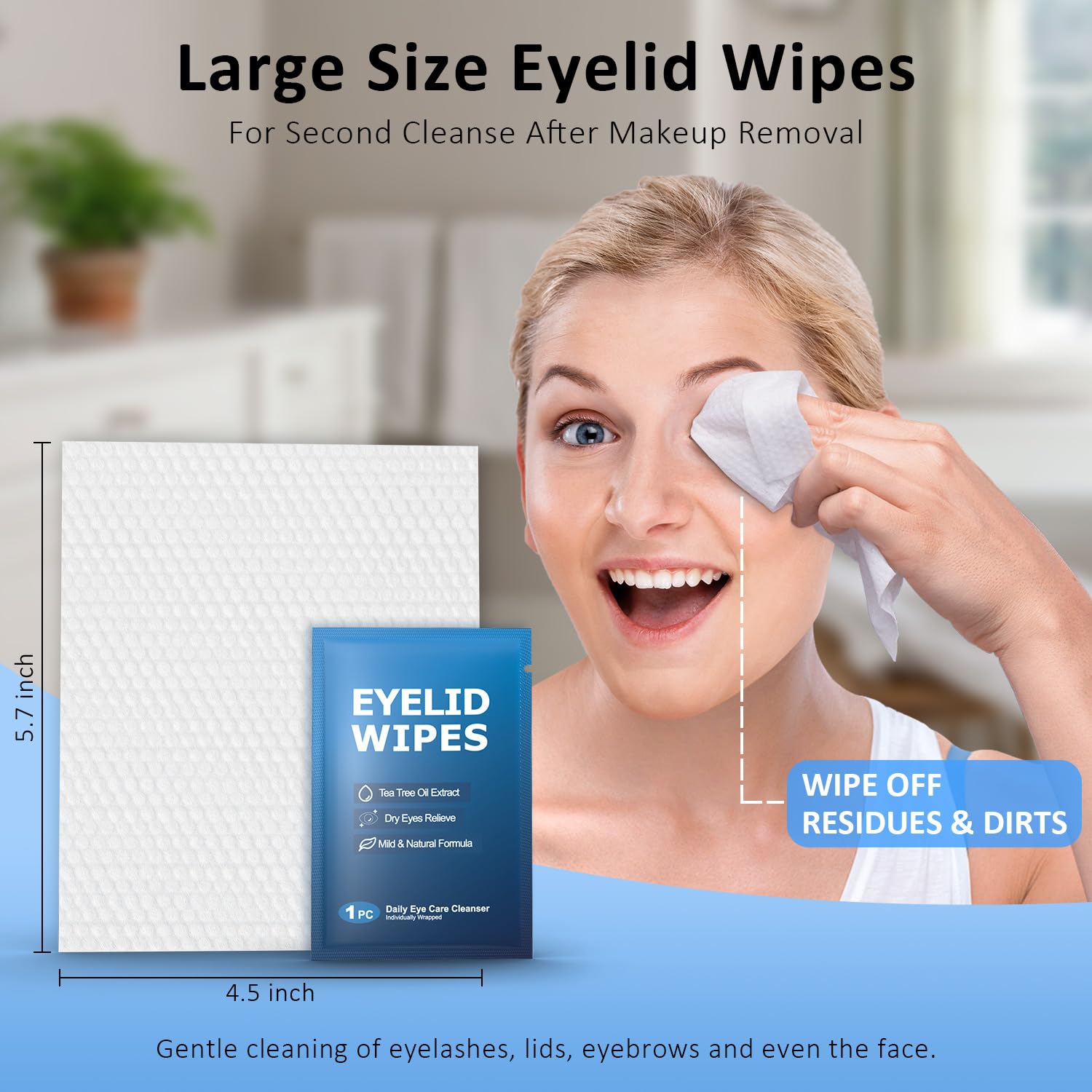 ProCIV eyelid wipes eye-area-cleanse demonstrates targeted debris removal around lashes
