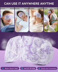 ProCIV Lavender Steam Eye Mask closeup reveals diamond mesh cotton fabric for skin comfort.