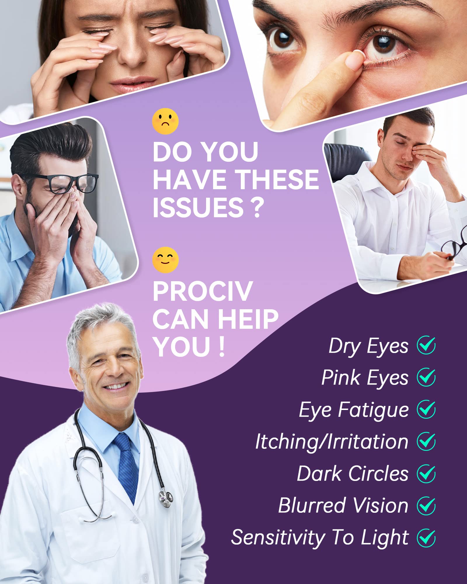 ProCIV Lavender Steam Eye Mask ear hooks detail indicating secure fit and ease.