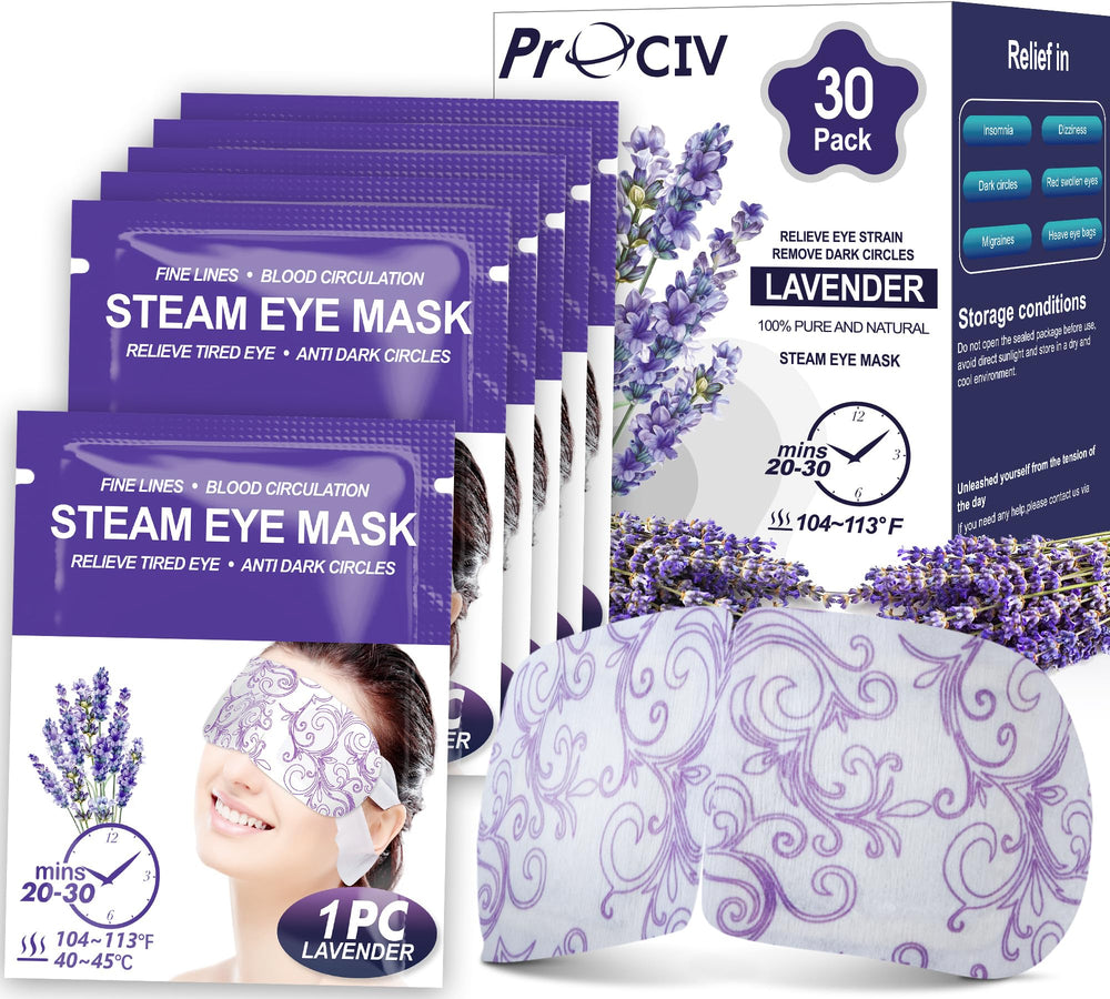 ProCIV Lavender Steam Eye Mask gift-ready packaging signals thoughtful relaxation gift.
