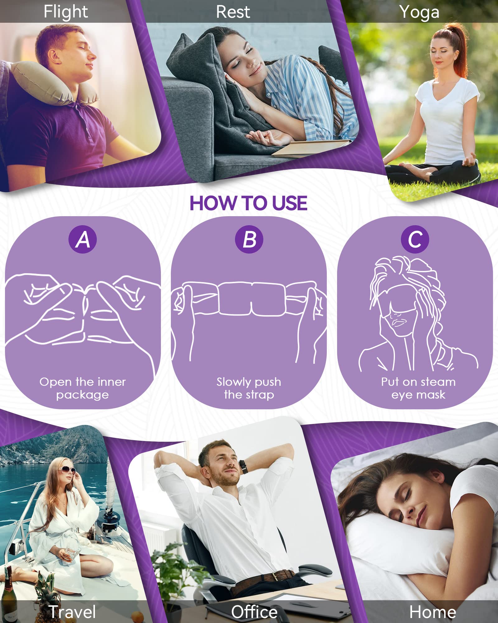 ProCIV Lavender Steam Eye Mask travel-kit image for on-the-go relaxation.