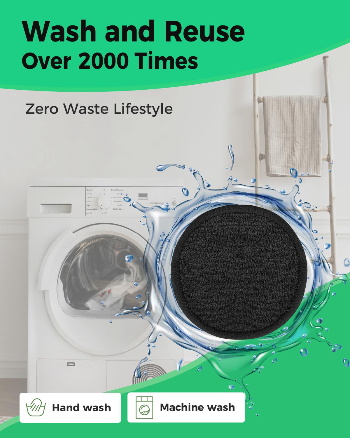 ProCIV laundry bag included with pads for easy washing after makeup removal