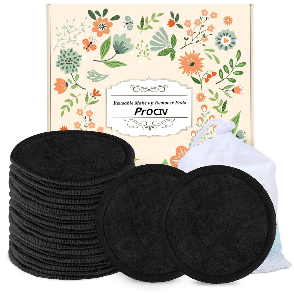 ProCIV reusable makeup remover pads pack close-up showing soft bamboo fibers for gentle cleansing