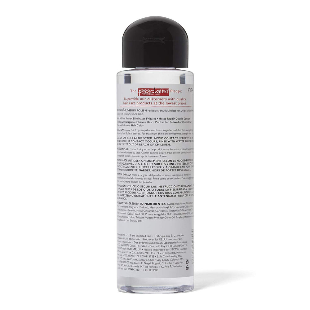 Proclaim Glossing Polish being applied to hair for frizz control and smoothness