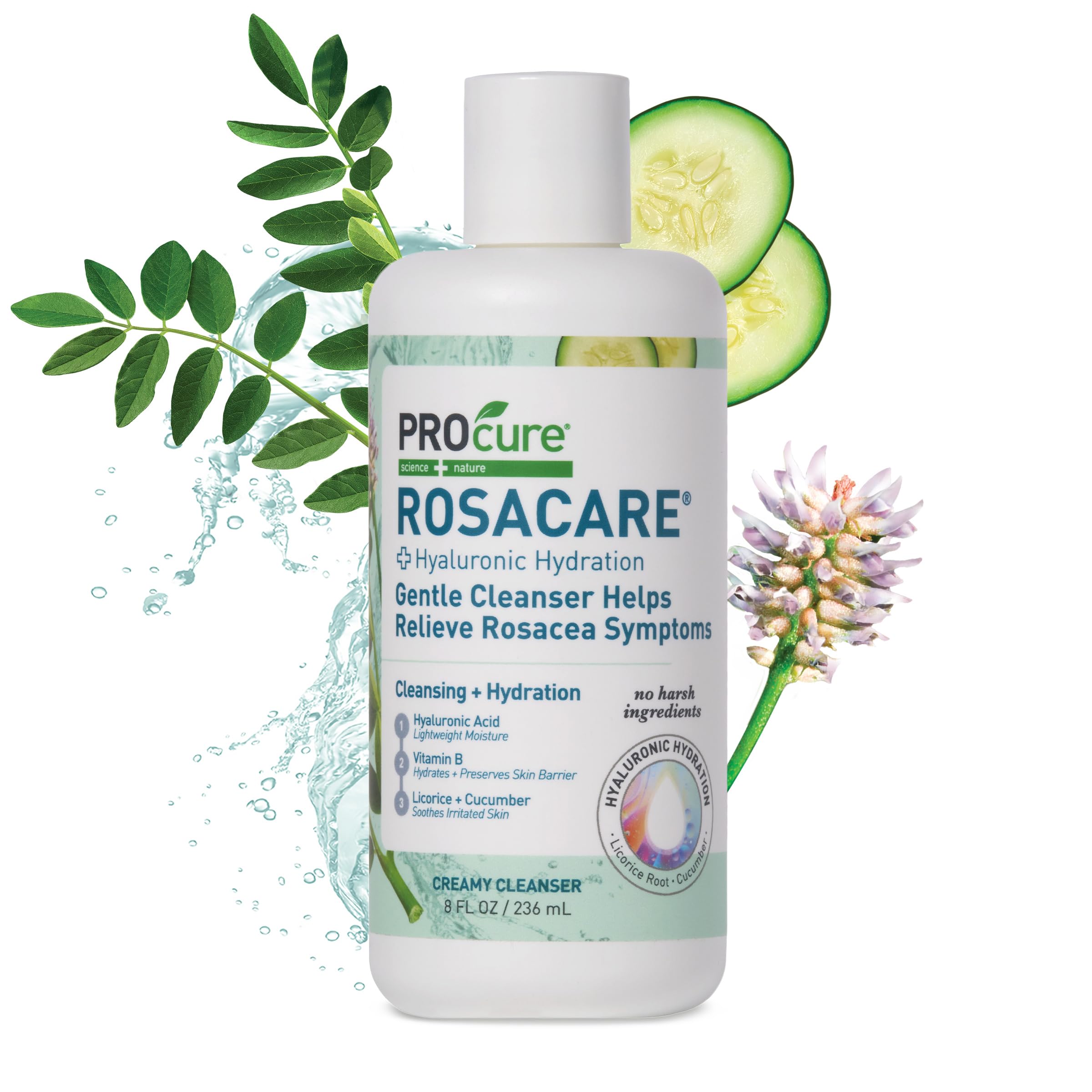 PROcure Rosacare: limpiador suave en botella para piel rosácea.
