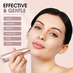 Profeir electric face razor close-up in rose gold for precise peach fuzz removal.
