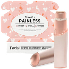 Profeir facial hair removal device in rose gold, compact for on-the-go touch-ups.