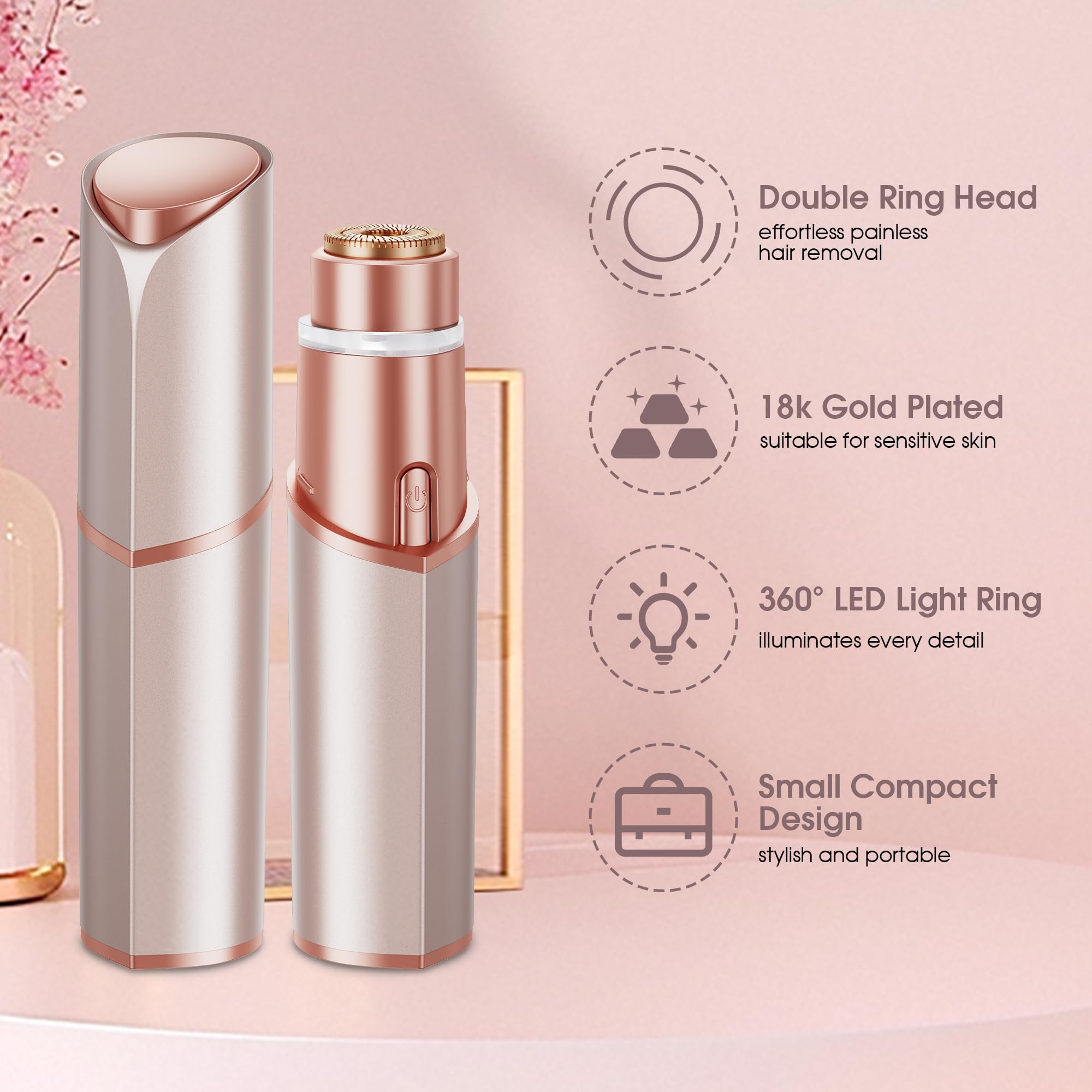 Profeir hypoallergenic 18K blades in rose gold, safe for sensitive skin.