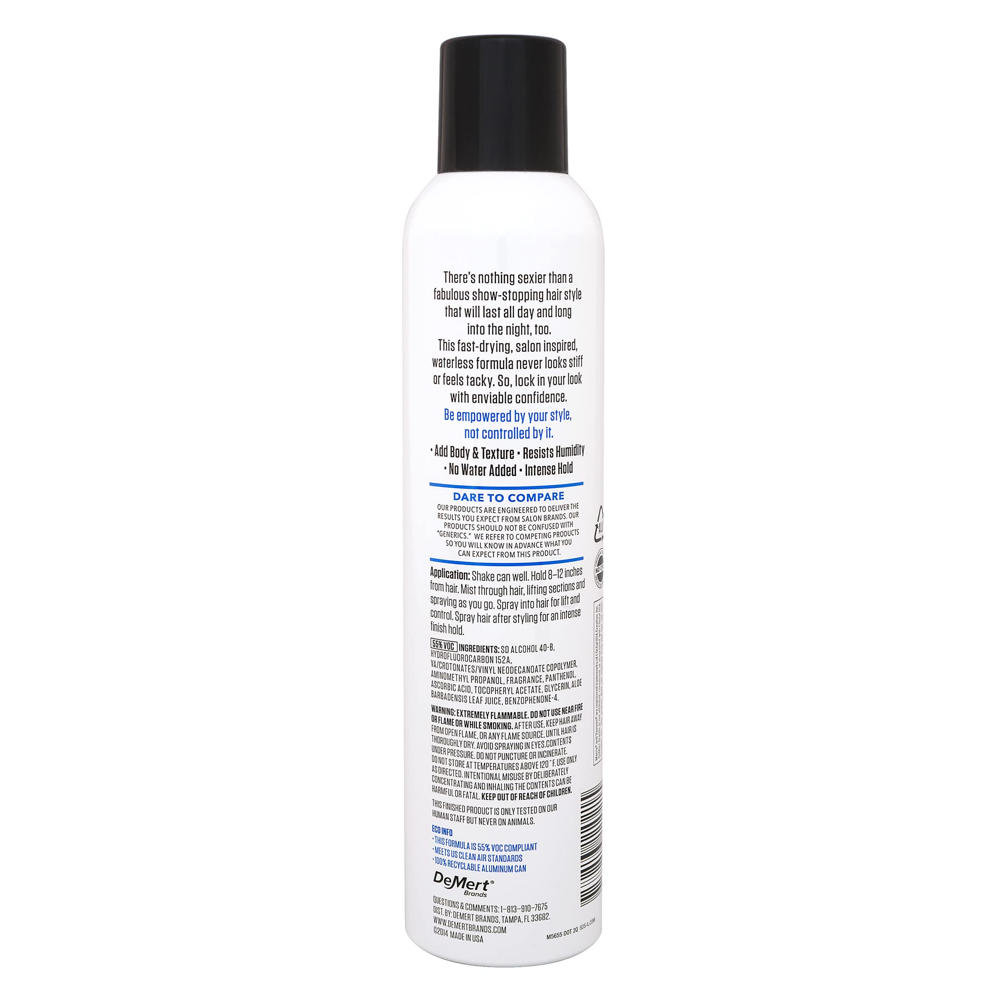 Professional Freezing Finish Hair Spray mist being applied for humidity-resistant styling.