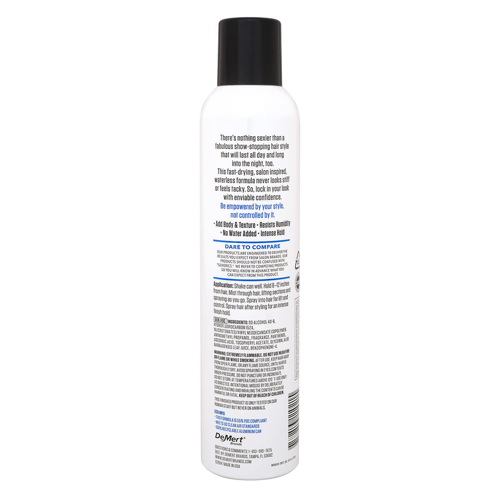 Professional Freezing Finish Hair Spray mist being applied for humidity-resistant styling.